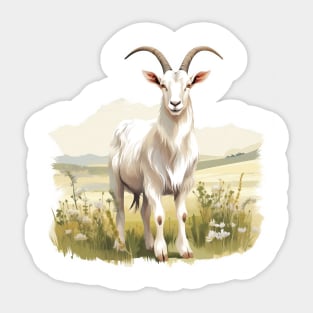 White Goat Sticker